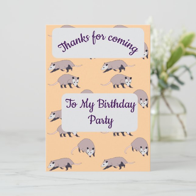 Opossums Thank you Card (Standing Front)
