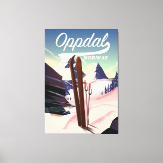 Oppdal norway ski poster. canvas print
