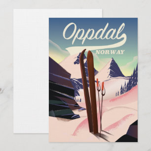 Oppdal norway ski poster. invitation