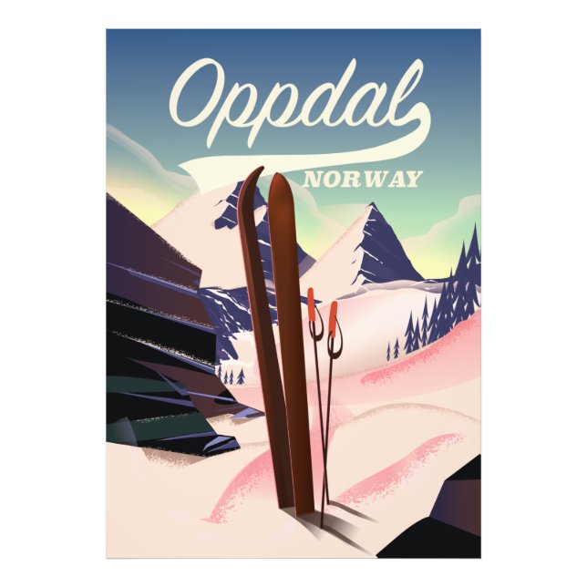 Oppdal norway ski poster. photo print (Front)