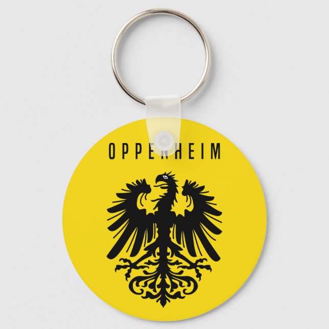 Oppenheim city emblem Germany symbol coat arms fla Key Ring (Front)