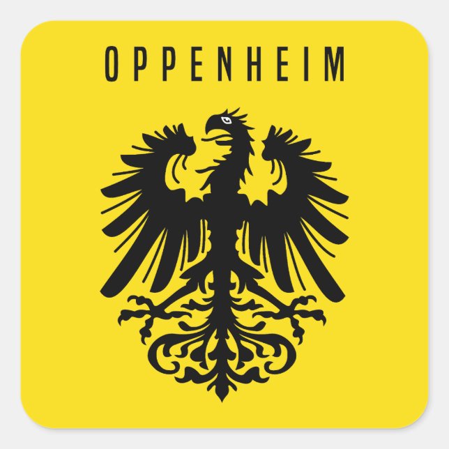 Oppenheim city emblem Germany symbol coat arms fla Square Sticker (Front)