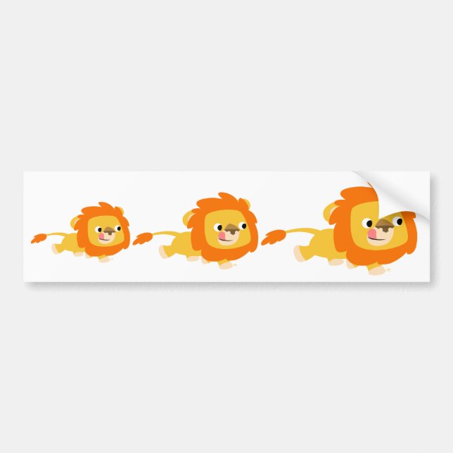 Opportunistic Cartoon Lion bumper sticker (Front)