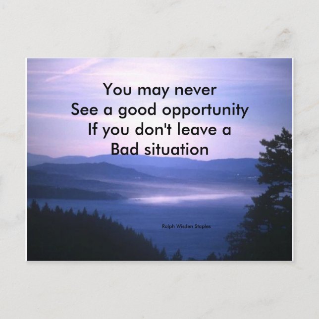 Opportunities and bad situation postcard (Front)