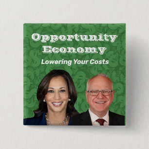 Opportunity Economy Harris Walz 2024 15 Cm Square Badge