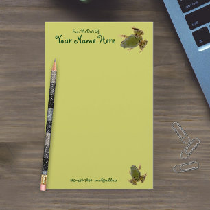 Opposing Climbing Green Frogs Close-Up Photograph Stationery