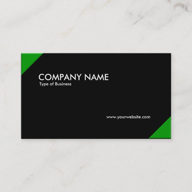 Opposing Corners - Green and Black Business Card (Front)