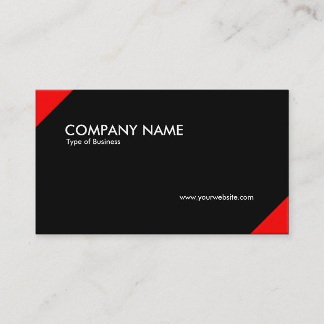 Opposing Corners - Red and Black Business Card (Front)