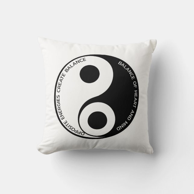Opposite Energies, Create Balance Yin Yang Cushion (Front)