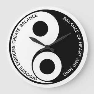 Opposite Energies, Create Balance Yin Yang Large Clock