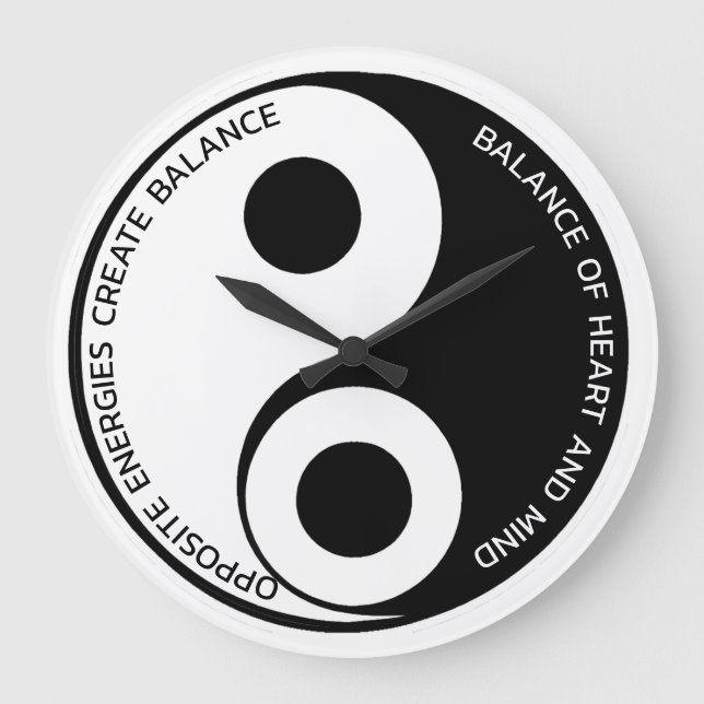 Opposite Energies, Create Balance Yin Yang Large Clock (Front)