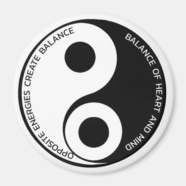 Opposite Energies, Create Balance Yin Yang Magnet (Front)