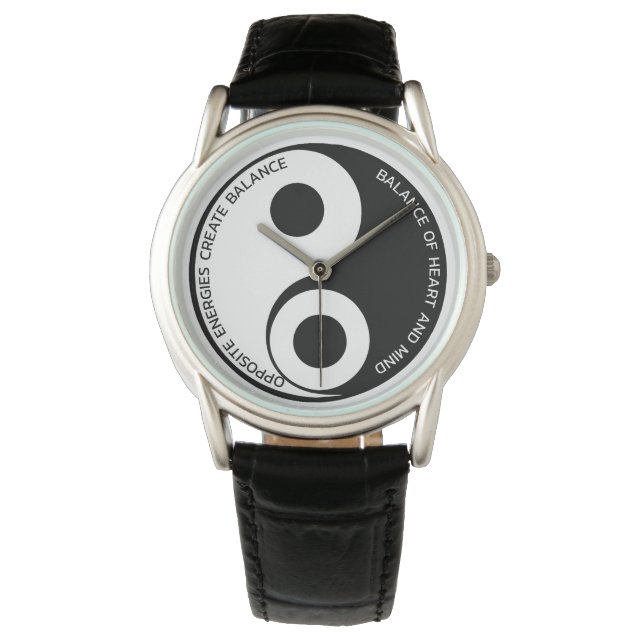 Opposite Energies, Create Balance Yin Yang Watch (Front)