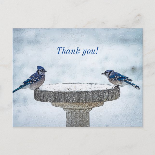 Opposite Sides Painterly Thank You Postcard (Front)