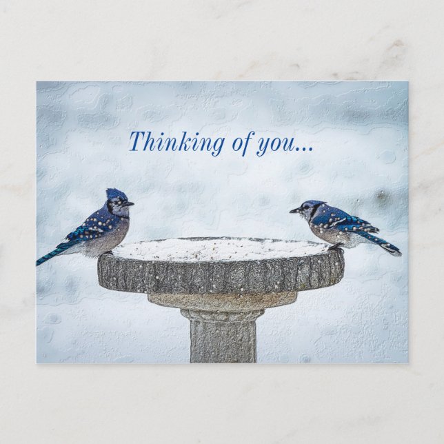 Opposite Sides Painterly Thinking Of You Postcard (Front)