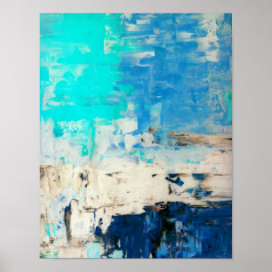 'Opposite' Turquoise Abstract Art Poster