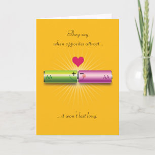 Opposites Attract Anniversary Card