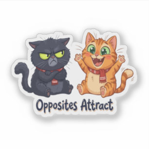 Opposites Attract Cute Cats Design