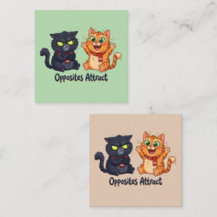Opposites Attract Cute Cats Design Enclosure Card