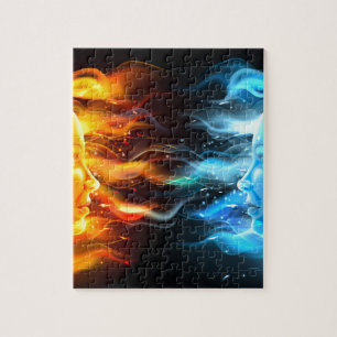 Opposites Faces Concept Jigsaw Puzzle