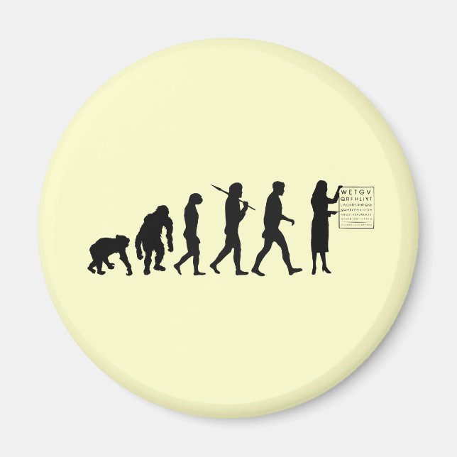 Optemetrist Optical Eye Doctor Evolution Eye Chart Magnet (Front)