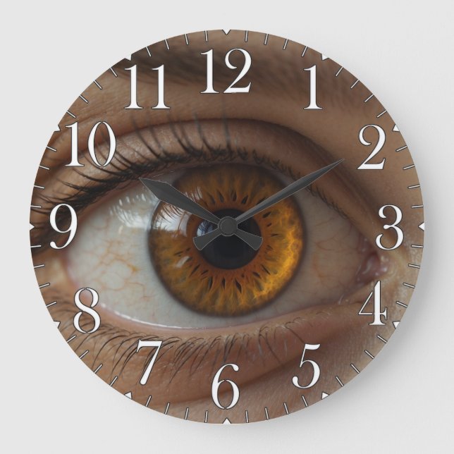 Opthalmologist Eye Doctor Weird Fun Hazel Eye Large Clock (Front)