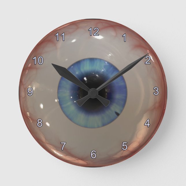 Opthamologist Eye Doctor Spooky Fun Blue Eye Clock (Front)