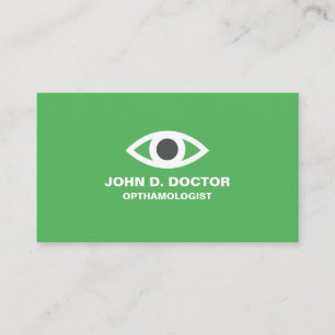 Opthamologist or optometrist green business card