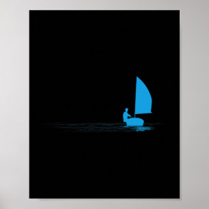 Opti Sailboat Sailing Dinghy Sail Boat Sailor Grap Poster