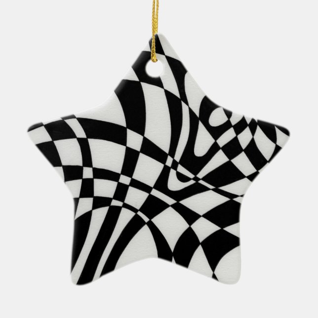 Optic #1a by Michael Moffa Ceramic Tree Decoration (Front)