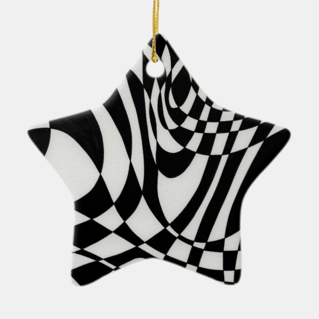 Optic #1b by Michael Moffa Ceramic Tree Decoration (Front)