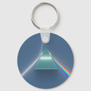 Optic Prism Refracting and Reflecting Light Key Ring