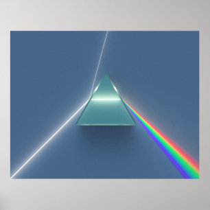 Optic Prism Refracting and Reflecting Light Poster