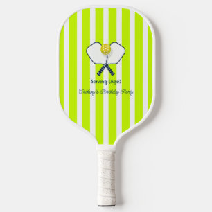 Optic Yellow & Neon Green Pickleball Birthday Paddle