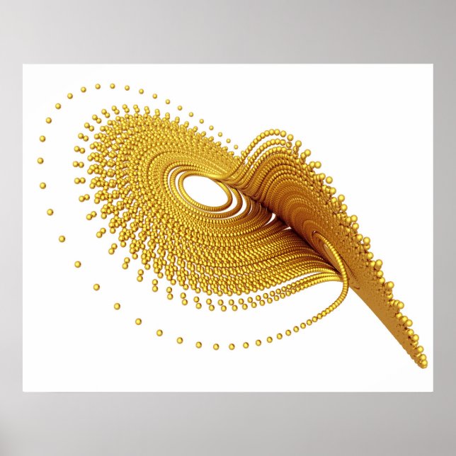 Optical Art Lorenz Golden Fractal Attractor Two Poster (Front)
