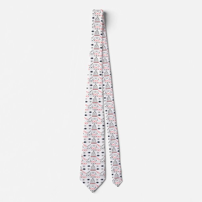 Optical Eye Chart Ophthalmologist Optician Pattern Tie (Front)