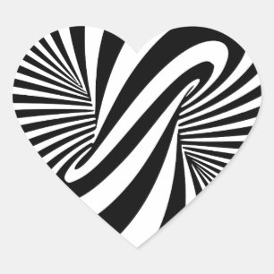 Optical Illusion 3D Spiral Heart Sticker