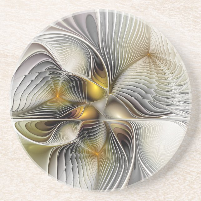 Optical Illusion Abstract 3D Fractal With Depth Coaster (Front)