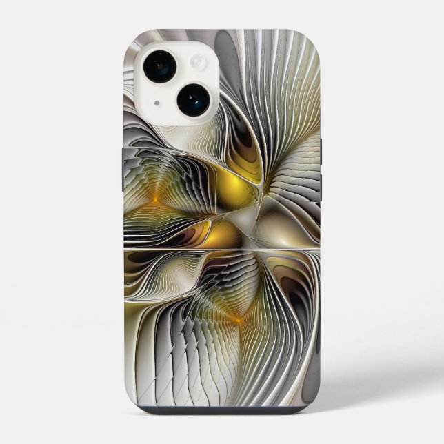 Optical Illusion Abstract 3D Fractal With Depth iPhone Case (Back)