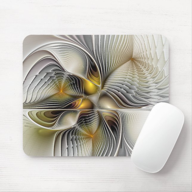 Optical Illusion Abstract 3D Fractal With Depth Mouse Mat (With Mouse)