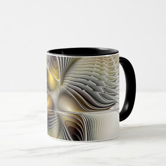 Optical Illusion Abstract 3D Fractal With Depth Mug (Front Right)