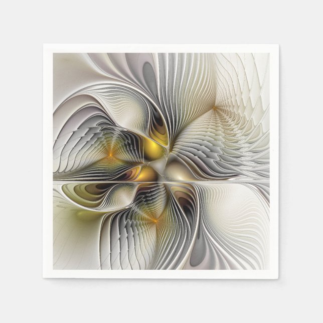 Optical Illusion Abstract 3D Fractal With Depth Napkin (Front)
