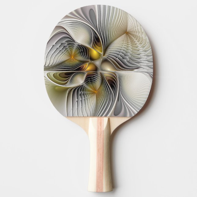 Optical Illusion Abstract 3D Fractal With Depth Ping Pong Paddle (Front)