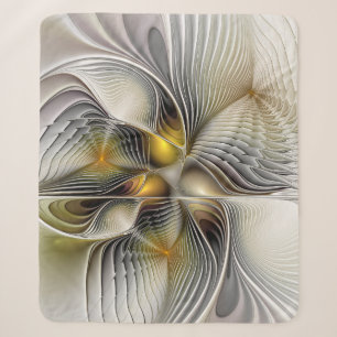 Optical Illusion Abstract 3D Fractal With Depth Sherpa Blanket