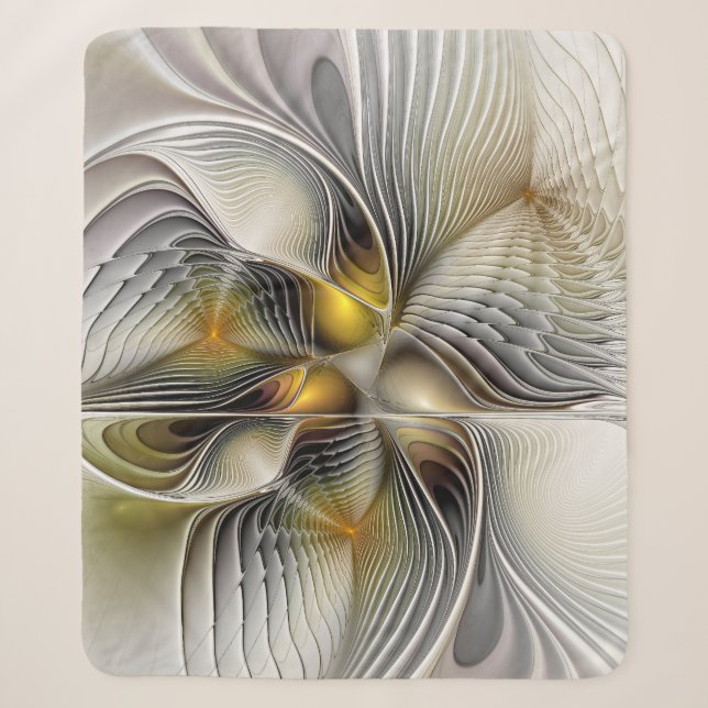 Optical Illusion Abstract 3D Fractal With Depth Sherpa Blanket (Front)