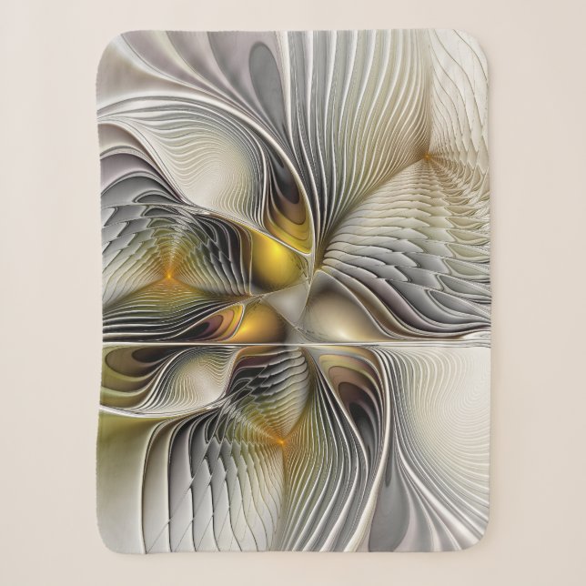Optical Illusion Abstract 3D Fractal With Depth Sherpa Blanket (Front)