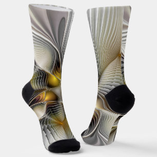 Optical Illusion Abstract 3D Fractal With Depth Socks