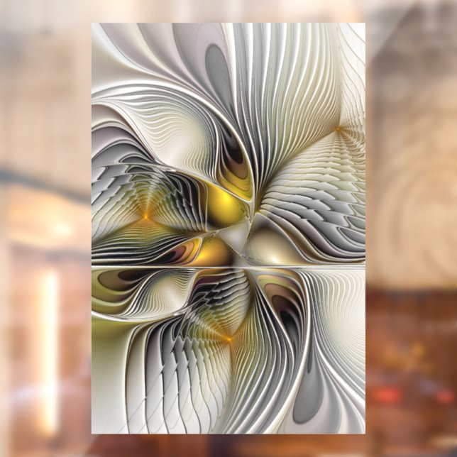Optical Illusion Abstract 3D Fractal With Depth Window Cling (Sheet 2)