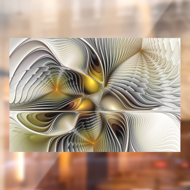 Optical Illusion Abstract 3D Fractal With Depth Window Cling (Sheet 2)