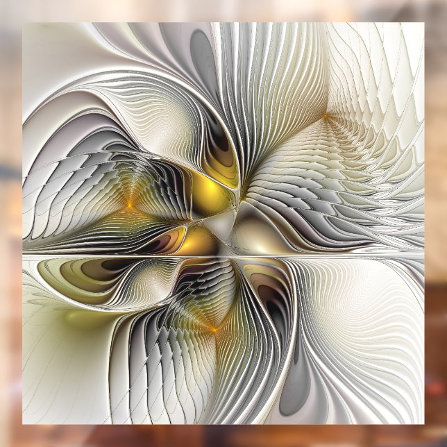 Optical Illusion Abstract 3D Fractal With Depth Window Cling (Sheet 2)